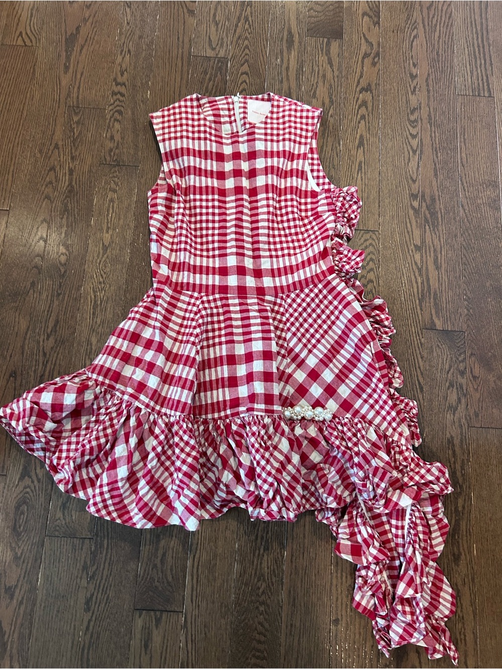 Simone Rocha & H&M Red & White Gingham Ruffle Dress
